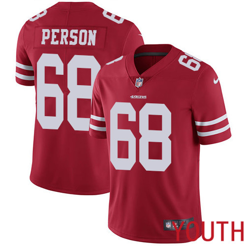 San Francisco 49ers Limited Red Youth Mike Person Home NFL Jersey #68 Vapor Untouchable->youth nfl jersey->Youth Jersey